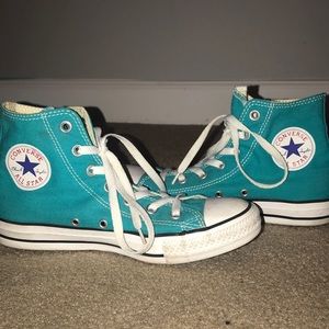 Teal high top converse